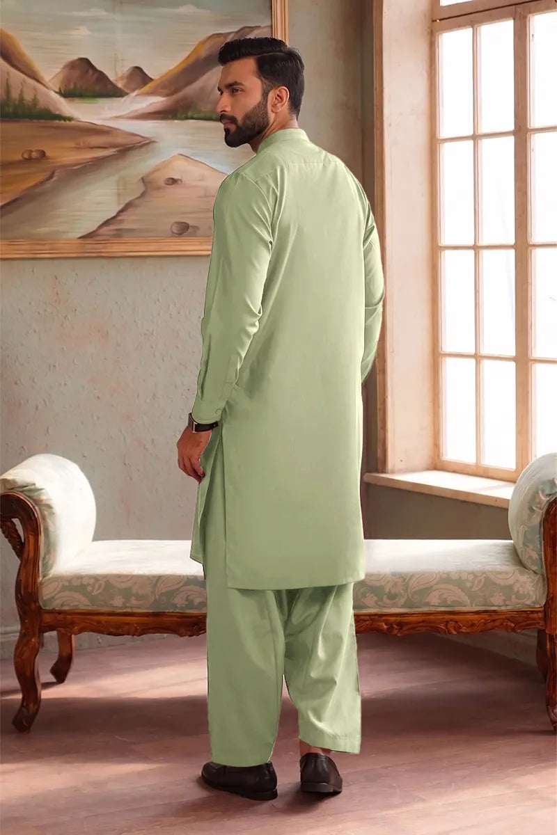 Men’s Wash & Wear Unstitched Fabric By KBC Fashion (Pale Pistachio)