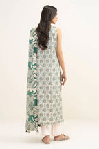 Khaadi – Summer Series 3 Piece Unstitched Printed Lawn Suit (Off White & Sea Foam)