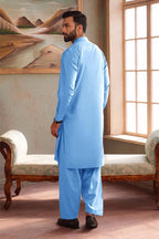 Men’s Wash & Wear Unstitched Fabric By KBC Fashion (Light Sky Blue)