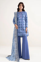 Sapphire By KBC - 3PC Unstitched Digital Printed Lawn Suit (Royal Blue)