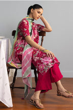 COCO By Zara Shahjahan - 3-Piece Unstitched Printed Lawn Suit (Rasberry Pink)