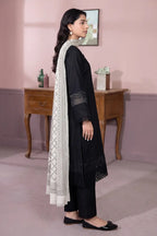 Gul-e-Seher By Johra - 3PC Unstitched Chikankari Lawn Suit (Black)