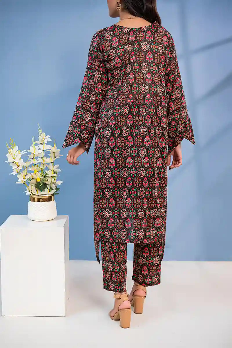 Naqsh Premium Printed Lawn Stitched Suit Set (Vibrant Magenta)