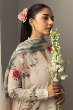 COCO By Zara Shahjahan - 3-Piece Unstitched Printed Lawn Suit (Off White)