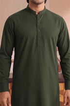 Yameen - Men’s Unstitched Cotton Fabric (Dark Forest Green)
