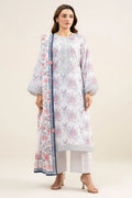 Sapphire By KBC - 3PC Unstitched Digital Printed Lawn Suit (Off white & Pale Gray)