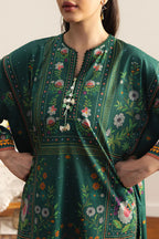 COCO By Zara Shahjahan - 3-Piece Unstitched Printed Lawn Suit (Forest Green & Beige)