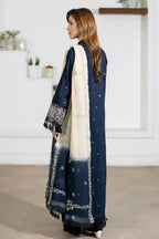Aqua By Johra - 3PC Unstitched Embroidered Lawn Suit (Midnight Navy Blue)