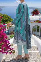 Aabruh Vol-1 3PC Unstitched Printed Lawn Suit (Aqua)