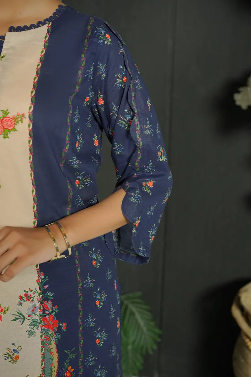 Mehrun by KBC Fashion Unstitched 3-Piece Lawn Collection (Indigo Navy)