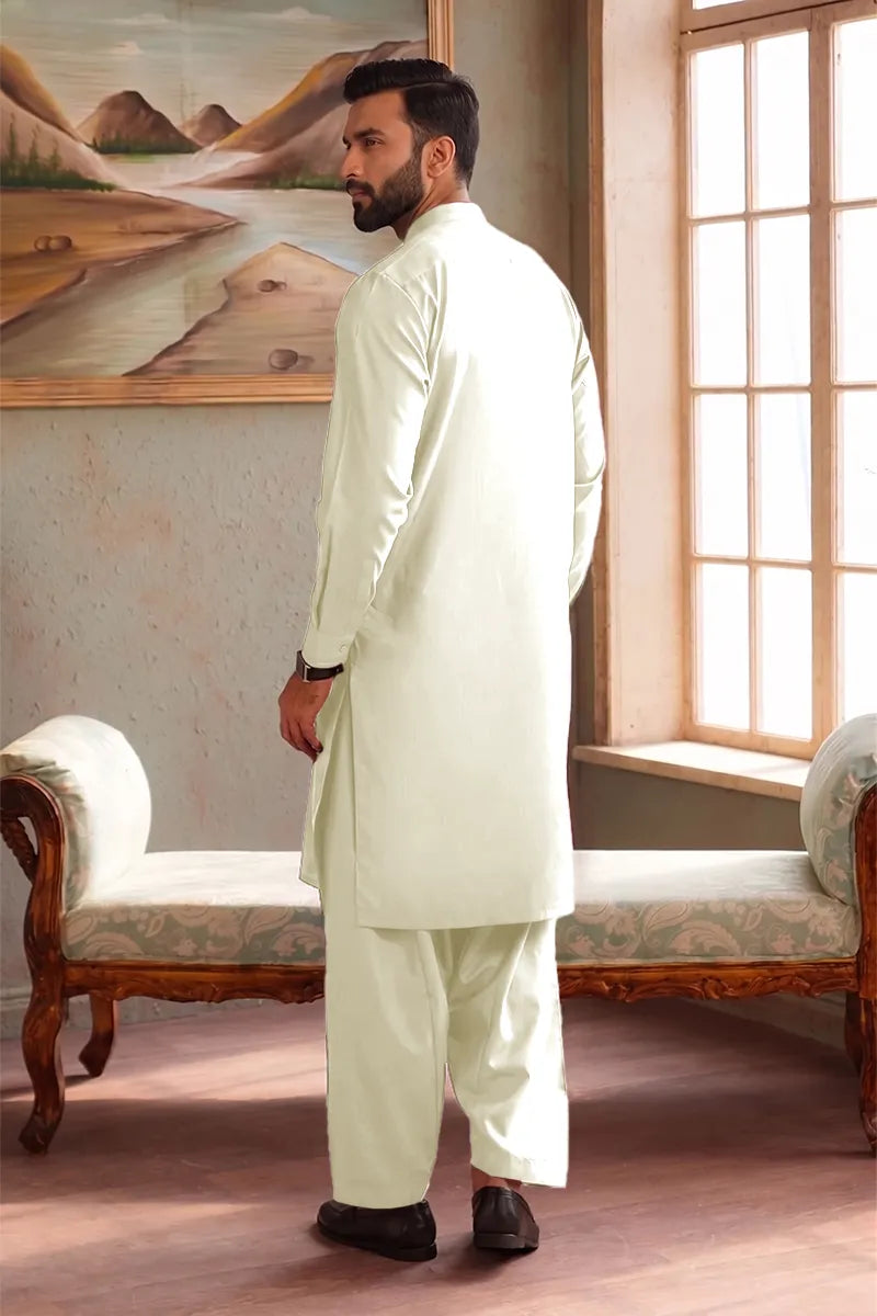 Men’s Wash & Wear Unstitched Fabric By KBC Fashion (Off White)