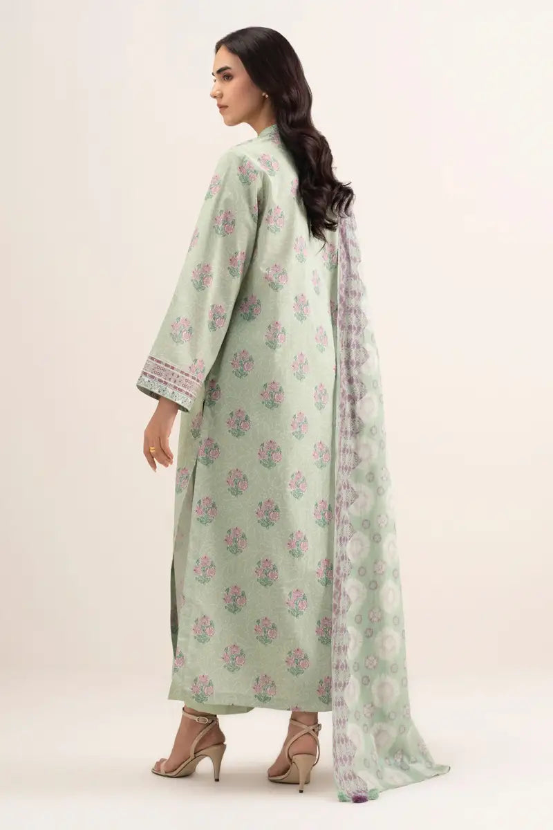 Sapphire Vol.7 - 3PC Unstitched Printed Lawn Suit (Pastel Green)