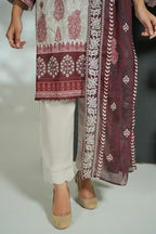 Mehrun by KBC Fashion Unstitched 3-Piece Lawn Collection (Deep Burgundy)