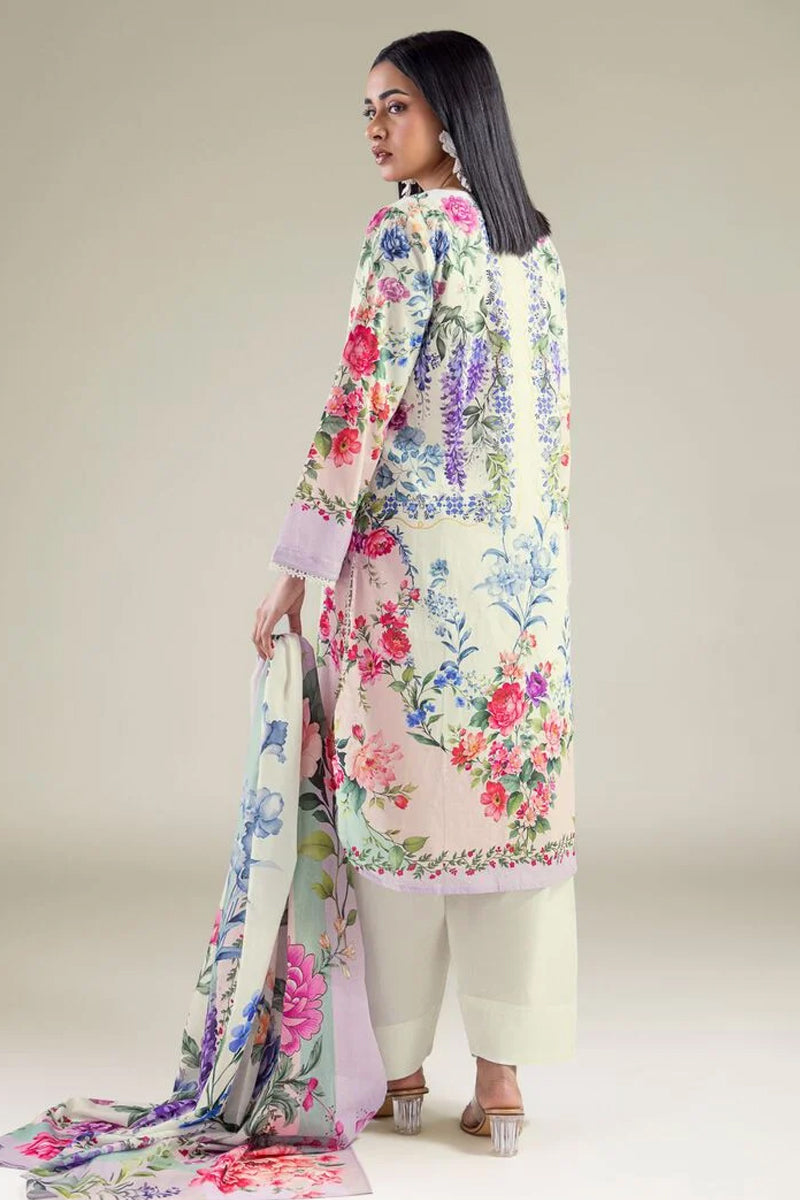 Khaadi – 3 Piece Unstitched Premium Embroidered Digital Printed Lawn Suit (Light Sage)