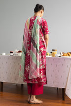 COCO By Zara Shahjahan - 3-Piece Unstitched Printed Lawn Suit (Rasberry Pink)