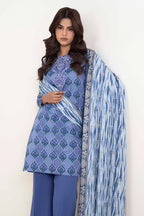 Sapphire By KBC - 3PC Unstitched Digital Printed Lawn Suit (Royal Blue)