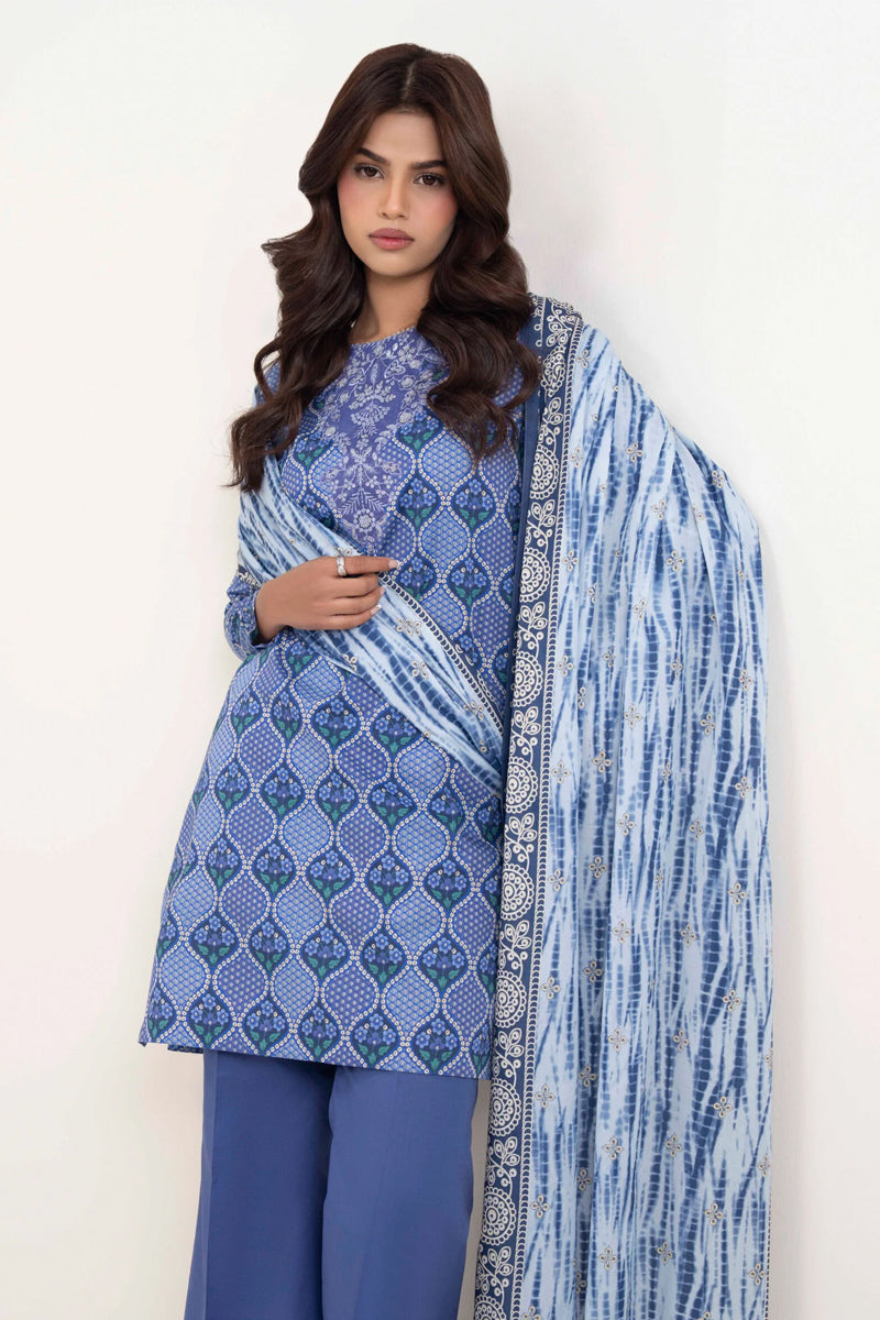Sapphire By KBC - 3PC Unstitched Digital Printed Lawn Suit (Royal Blue)