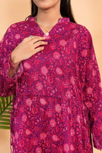 Naqsh Premium Printed Lawn Stitched Suit Set (Berry Pink)