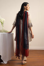 COCO By Zara Shahjahan - 3-Piece Unstitched Printed Lawn Suit (Muted Taupe)