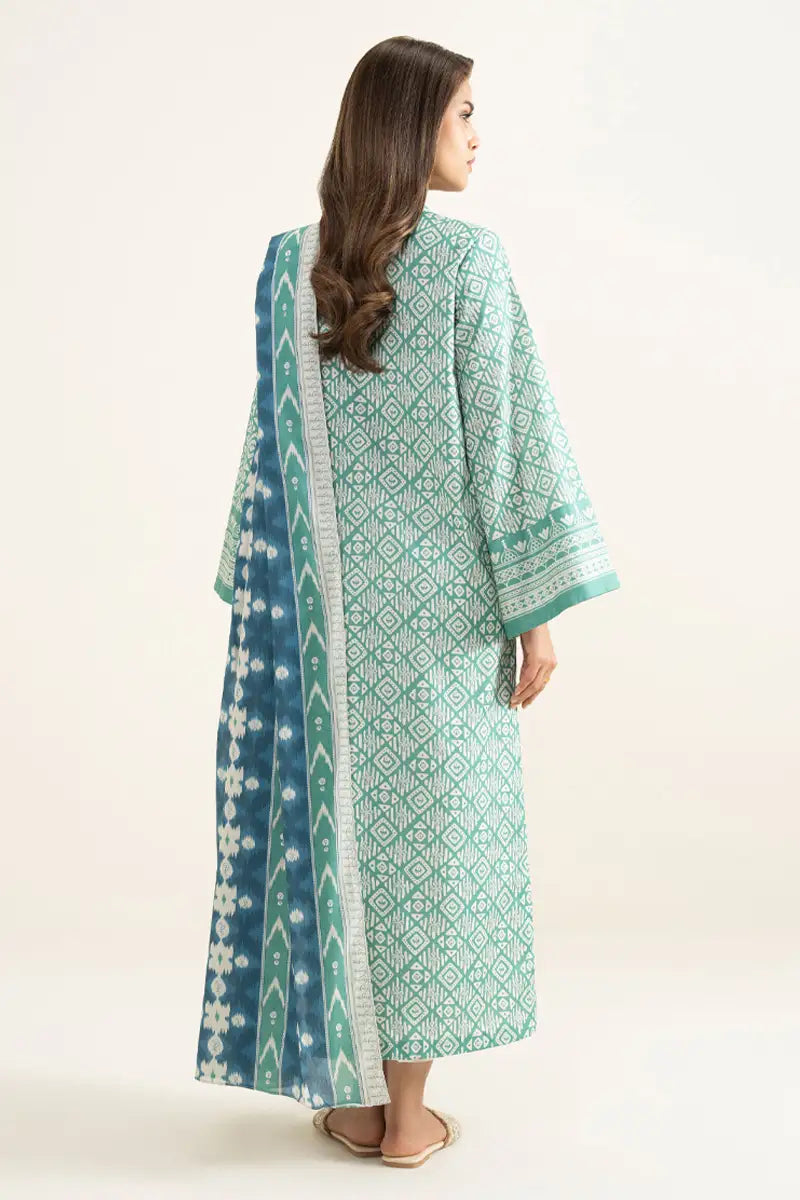 Sapphire Lawn Vol.08 - 3PC Unstitched Printed Lawn Suit (Pastel Seafoam)