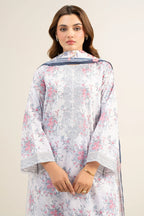 Sapphire By KBC - 3PC Unstitched Digital Printed Lawn Suit (Off white & Pale Gray)