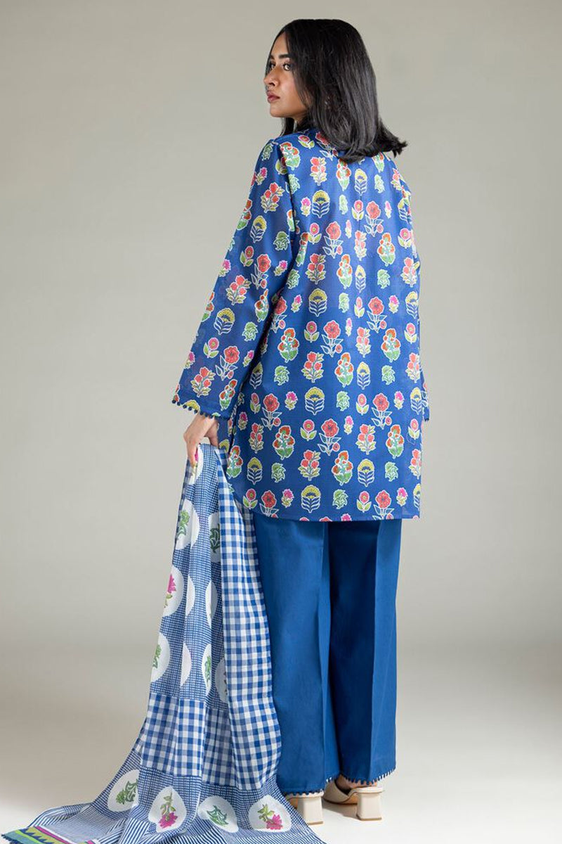 Khaadi – Summer Series 3 Piece Unstitched Printed Lawn Suit (Royal Blue)