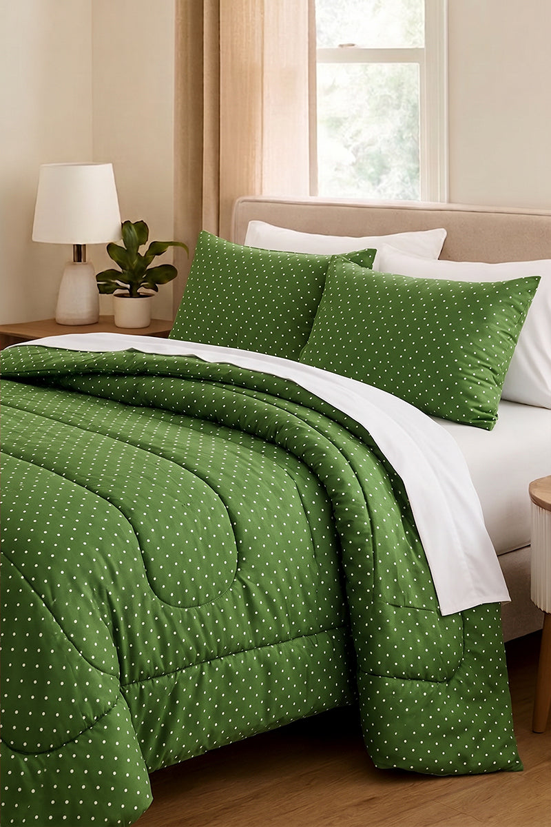Premium Printed 200 GSM Comforter (Forest Green)