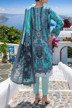 Aabruh Vol-1 3PC Unstitched Printed Lawn Suit (Aqua)