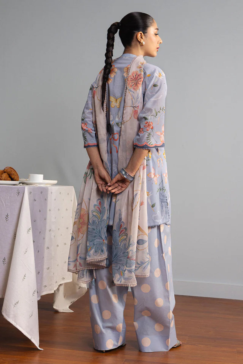 COCO By Zara Shahjahan - 3-Piece Unstitched Printed Lawn Suit (Muted Lavender)