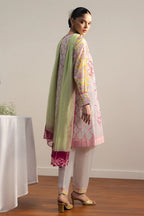 COCO By Zara Shahjahan - 3-Piece Unstitched Printed Lawn Suit (Fuchsia & Lime)