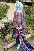 Aryana By KBC Fashion - 3PC Unstitched Printed Lawn Suit (Royal Blue)