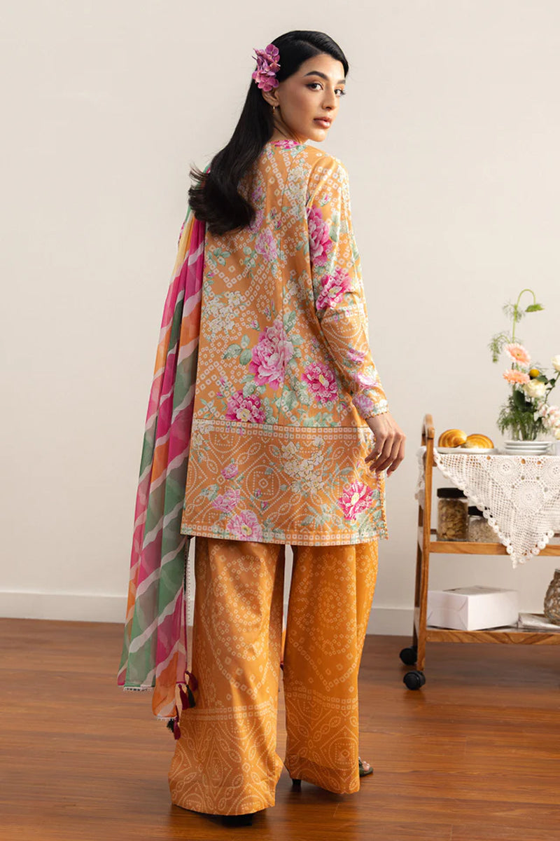 COCO By Zara Shahjahan - 3-Piece Unstitched Printed Lawn Suit (Chunri Gold)