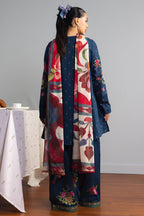 COCO By Zara Shahjahan - 3-Piece Unstitched Printed Lawn Suit (Deep Navy)