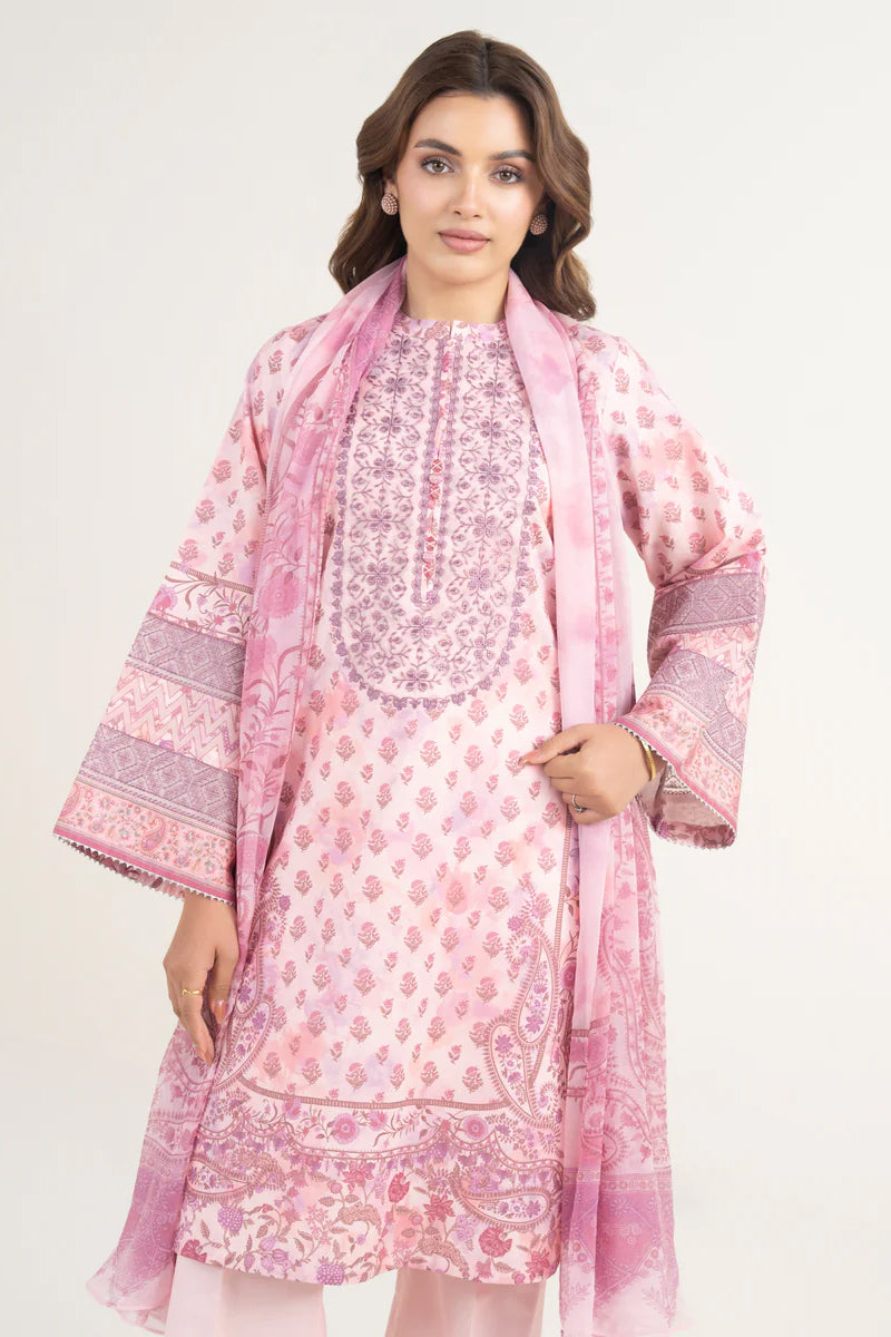 Sapphire By KBC - 3PC Unstitched Digital Printed Lawn Suit (Orchid Pink)
