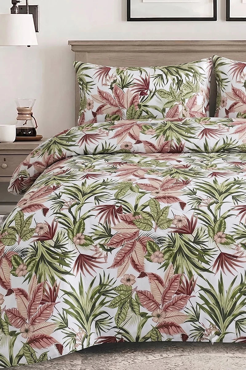 Premium Cotton Bedsheet Set King Size with Pillow Covers (Olive)