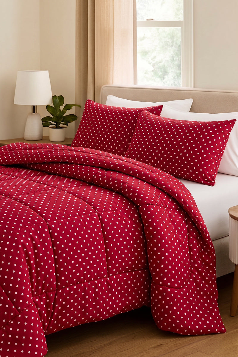 Premium Printed 200 GSM Comforter (Cherry Red)