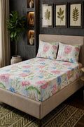 Premium Cotton Fitted Bed Sheet Set By KBC Fashion (White)