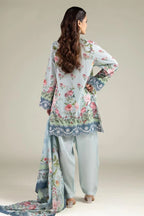 Khaadi – 3 Piece Unstitched Premium Embroidered Digital Printed Lawn Suit (Pale Sage)