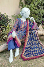 Aryana By KBC Fashion - 3PC Unstitched Printed Lawn Suit (Royal Blue)