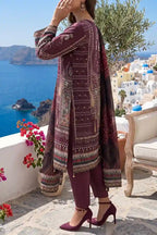 Aabruh Vol-1 3PC Unstitched Printed Lawn Suit (Deep Maroon)