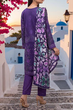 Aabruh By KBC Fashion Vol-1 3PC Unstitched Printed Lawn Suit (Purple)