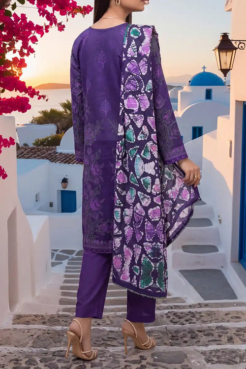 Aabruh By KBC Fashion Vol-1 3PC Unstitched Printed Lawn Suit (Purple)