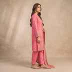 Afsha By Bareeze Fashion Embroidery – Unstitched 3 Piece Suit (Brick Pink)
