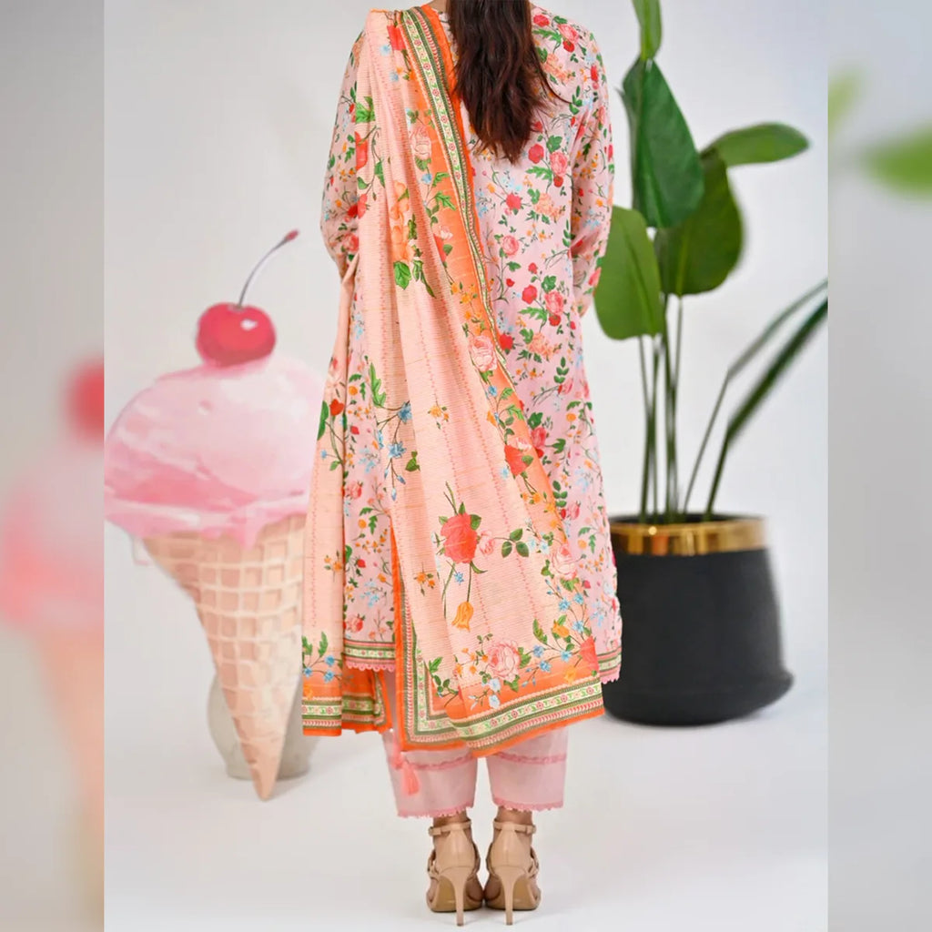Avesta By KBC Fashion – 3-Piece Unstitched Printed Lawn Suit – (Light Pink)