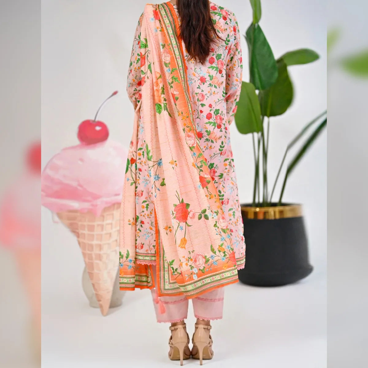 Avesta By KBC Fashion – 3-Piece Unstitched Printed Lawn Suit – (Light Pink)