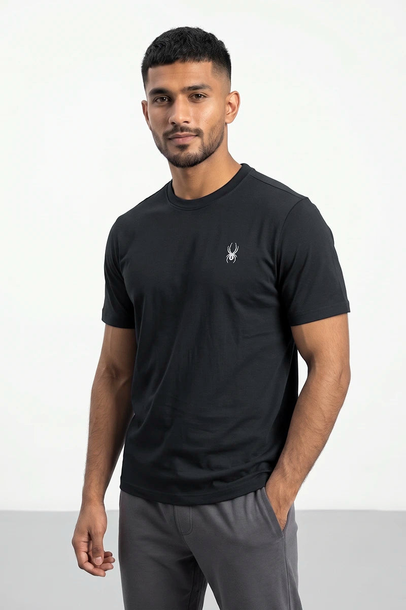 Spyder Men’s Crew Neck Printed T-Shirt – Black