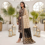 Keyseria by Jaffrani Textile Chapter-6 3PC Unstitched Printed Lawn Suit (Brown)