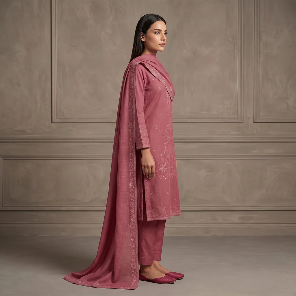 Wajiha By Bareeze Embroidery – Unstitched 3 Piece Suit – Contessa