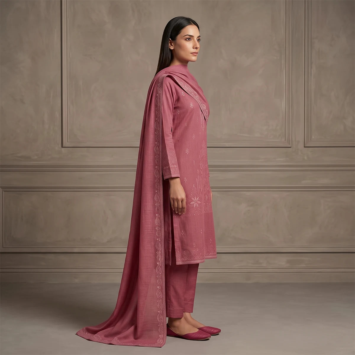 Wajiha By Bareeze Embroidery – Unstitched 3 Piece Suit – Contessa