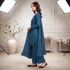 Faiqa By Bareeze Embroidery – Unstitched 3 Piece Suit (San Juan)